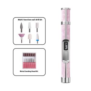 18-in-1 Polisher USB Rechargeable Electric Nail Drill File & Polisher Tool with Digital Display Manicure & Pedicure Kit for Gr