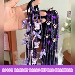 Indo 1866 - Wig Kepang Anak Motif Karakter / Aksesoris Rambut Lucu Perempuan