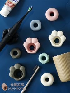 Ghế Đánh Răng Điện Bằng Gốm Kháng Khuẩn Cặp Đôi Đựng Đồ Vệ Sinh Cá Nhân Kiểu Scandinavia Nhiều Màu Nước Chảy Tự Nhiên