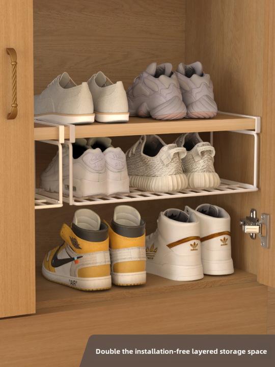 Simple Foldable Iron Art Shoe Storage Rack Cabinet Partition Space ...