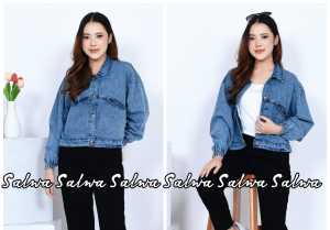 JAKET JEANS WANITA OVERSIZE
