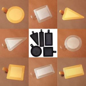 Hộp Đựng Bánh Tròn Vuông Bằng Nhựa Màu Đen Và Vàng Cho Bánh Mousse Và Các Món Tráng Miệng Khác Phụ Kiện Nhà Bếp