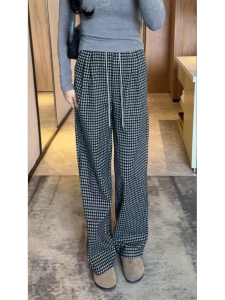 MANMI | Quần Lửng Caro Phong Cách Học Đường Cao Waist Slimming