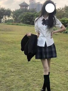 Summer Stylish Niche Style JK Uniform Shirt Chic Sweet Tops Womens Short Sleeve Japanese Style Puff Sleeves Pure Desire Shirt