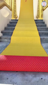 เสื่อวัด สีเหลืองแดง รุ่น L5 ทอแน่น แข็งแรง ทนทาน ใช้งานได้สองด้าน (มีให้เลือก 2 ขนาด) - โรงทอเสื่อ