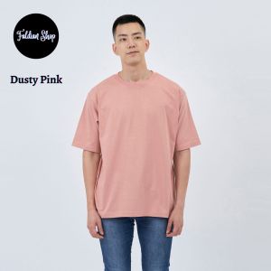 Kaos Polos Pria Oversized Lengan Pendek Bahan Katun Combed 24s Warna Dusty Pink