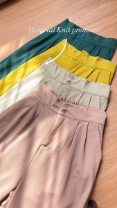 Jennie knit pants celana kulot highwaist knit kancing 2 celana wanita