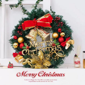 Christmas Wreath Hanging Ornaments Front Door Wall Decorations Merry Christmas Tree Wreath