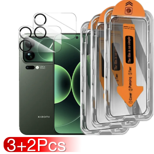 3+2Pcs Ultra-Sensitive Fingerprint Support Tempered Glass Screen Protector for Xiaomi Mi 17 Pro Max Alignment No Dust