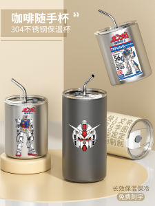 มือถือ ชุดสูท กันดั้มสแตนเลส 304 ถ้วยกาแฟหุ้มฉนวนธีมอะนิเมะส่วนบุคคล นักเรียน ขวดน้ํา การ์ตูน สไตล์การใช้งานกลางแจ้ง
