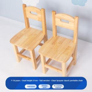 Home Oak Wooden Backrest Chair for Children
