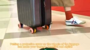 8pcs Silicone Luggage Wheel Protector Cover Reduce Noise Travel Suitcase Wheels Rubber Ring Accessories