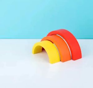 Rainbow Arch Bridge Building Blocks Color Shape Cognitive Educational Toys for Kids