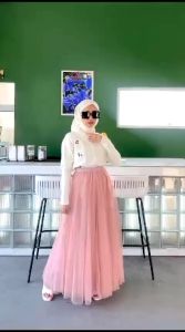Rok Tutu Panjang Tile 2 Lapis // Rok Tutu Dewasa Midi Skirt Two Layers