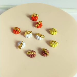 10 Chiếc Mặt Dây Chuyền Men Hình Bí Ngô 3D Dễ Thương Dùng Làm Trang Sức Tự Làm - Mặt Dây Chuyền Bí Ngô Kawaii Làm Móc Khóa Vòng Tay Dây Chuyền Hoa Tai