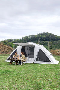 MOBI GARDEN Camping Glamping Tent Waterproof Rainproof For 4-6 Persons With 2 Inner Tent Outdoor