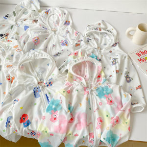 Childrens Summer UV Protection Clothing Cartoon Breathable Windproof Outdoor Beach Toddler Nursery Boy Girl Fleece Lightweight