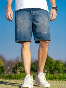 Enjeolon | Retro Ink Wash Denim Shorts