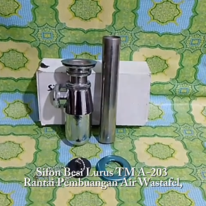Sifon Besi Lurus TM A-203 Rantai Pembuangan Air Wastafel Plus Afur
