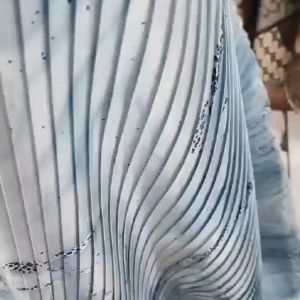 Kain Bahan Plisket Motif Etnik Silk Stretch Satin Premium