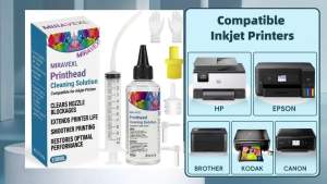 MIRAVEXL 100ml Printhead Cleaning Kit Liquid Solution for HP Epson Canon Brother Inkjet Printer Head Unclog Cleaner Repair Tool