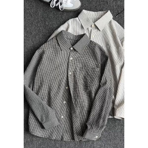 Men Shirts Clothing Spring New Big And Tall Plaid Long Sleeve Button Down Shirt For Men Casual Style