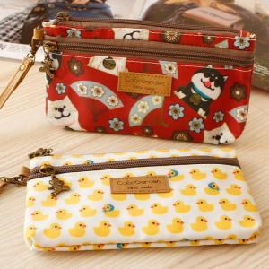 Special Offer Waterproof Oxford Cloth Cat Dog Pattern Double Layer Mobile Phone Bag Wallet Shopping Handbag Cartoon Style Polyester Lining