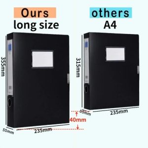 File Case Long Document Organizer Large Capacity File Box PP Document File Organizer Document Box with Cover Long Size File Case 235mmx355mm