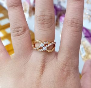 Cincin Permata Wanita Perhiasan Lapis Emas Fre Box