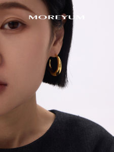 Muyang Moon Tooth Earrings Golden Fashionable Womens Jewelry Elegant Atmosphere Luxury Ear Cuff Silver Geometric Pattern