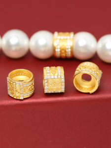 Gold Plated 925 Silver Zhejila Road Transit Bead DIY Buddha Bracelet & Hand Chain Spacer Accessories