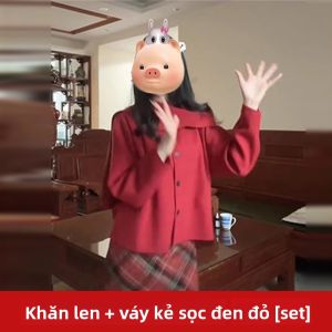 SENWA | Đầm Len Đỏ Thu Đông