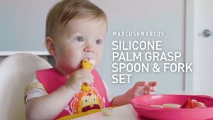 Marcus & Marcus Silicone Palm Grasp Spoon & Fork