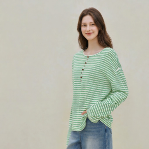 INMAN | Henley Collar Knit Top