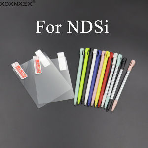 1Set For NDSi LCD Screen Protective Film Top Bottom Clear Protector Skin Cover & Touch Pen