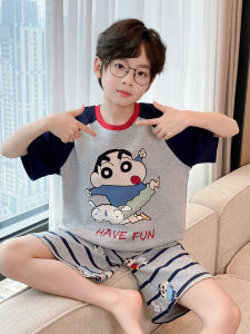ANZHAOQI | Summer Short Sleeve & Shorts Pure Cotton Thin Boys Sleepwear