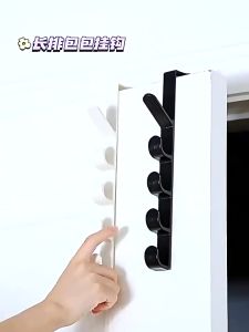 ตะขอแขวนหลังประต ที่แขวนกระเป๋า 5 ตะขอ สีขาว/สีดำ ไม่ต้องเจาะ ประหยัดพื้นที่ สําหรับตู้เสื้อผ้า
