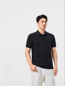 Purcotton | Pure Cotton Solid Color Mens Polo T-shirt Breathable