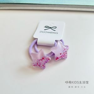 Elastic Hair Ties for Girls Childrens Star Shaped Hair Accessories Princess Style Hair Bands That Dont Damage Hair