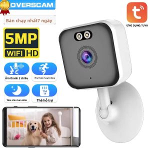 Tuya Smart Mini 5MP WiFi IP Camera Không Dây Trong Nhà Màu Sắc Tầm Nhìn Ban Đêm An Ninh Ngôi Nhà AI Phát Hiện Con Người Camera Quan Sát Camera Giám Sát