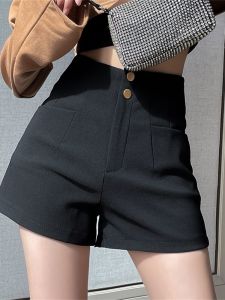GEBOFU | High Waist Black Casual A-Line Shorts