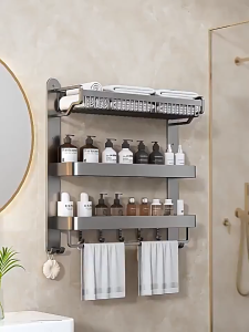 Roman New gun gray towel rack for bathroom accessories Bathroom rack towel rod Towel Rails