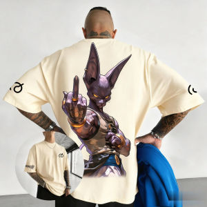 Bandai | Beerus Dragon Ball T-shirt Mens Cotton Anime Pattern T-shirt Summer Casual Street Wear Loose Short Sleeve Y2k Clothes