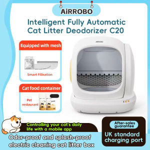 AiRROBO Smart Fully Automatic Cat Litter Box C20 Deodorizing Electric Cat Toilet Enclosed and Odor-Proof Large electric cat litter scoop