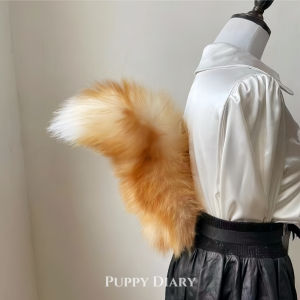 Có Thể Co Giãn Đuôi Chó Cosplay Bằng Lông Cáo Thật Thắt Lưng Siêu Dày Đồ Trang Trí Tiệc Phụ Kiện Trang Phục