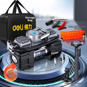 deli | Car Tire Inflator Pressure Gauge