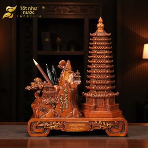 sanstyle | Feng Shui Cultural Wenshan Pagoda Pen Holder Desk Decor