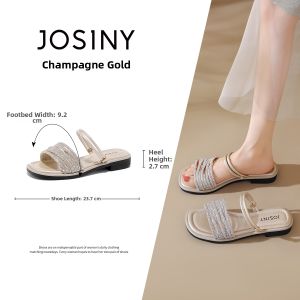 Josiny | Crystal Embellished New Slipper 2026 Fall Flat Non-Slip Match All Clothes