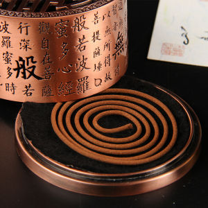 Exquisite Heart Sutra (心经) Wordings Design Incense Burner Copper Plating Stove Holder 中式古典圆形心经香炉 檀香炉家用室内精雕镂空盘香禅意熏香炉