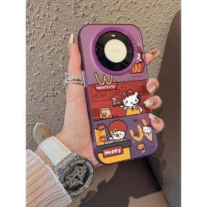 Huawei Mate70 pro Cute Cartoon Kitty Shell Full Cover Shockproof Silver Color Hard Shell Fashionable Simple Design Protective Case